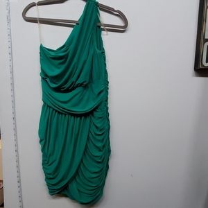Emerald one shoulder dress